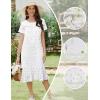 imageEkouaer Cotton Nightgowns for Women Soft Long Button Night Gowns Comfy House Dress with Pockets Short Sleeve Sleepwear S3XLWhite Flowers