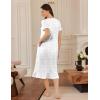 imageEkouaer Cotton Nightgowns for Women Soft Long Button Night Gowns Comfy House Dress with Pockets Short Sleeve Sleepwear S3XLWhite Flowers