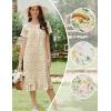imageEkouaer Cotton Nightgowns for Women Soft Long Button Night Gowns Comfy House Dress with Pockets Short Sleeve Sleepwear S3XLYellow Florals