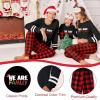 imageEkouaer Family Christmas Pajamas Matching Sets Long Sleeve Couple Pjs Holiday Sleepwear Soft Loungewear with PocketsBlack Red Plaid
