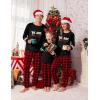 imageEkouaer Family Christmas Pajamas Matching Sets Long Sleeve Couple Pjs Holiday Sleepwear Soft Loungewear with PocketsBlack Red Plaid