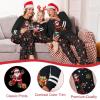 imageEkouaer Family Christmas Pajamas Matching Sets Long Sleeve Couple Pjs Holiday Sleepwear Soft Loungewear with PocketsBlacksanta