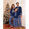 imageEkouaer Family Christmas Pajamas Matching Sets Long Sleeve Couple Pjs Holiday Sleepwear Soft Loungewear with PocketsBluechristmas