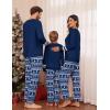 imageEkouaer Family Christmas Pajamas Matching Sets Long Sleeve Couple Pjs Holiday Sleepwear Soft Loungewear with PocketsBluechristmas
