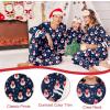 imageEkouaer Family Christmas Pajamas Matching Sets Long Sleeve Couple Pjs Holiday Sleepwear Soft Loungewear with PocketsNavysnowman