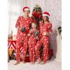 imageEkouaer Family Christmas Pajamas Matching Sets Long Sleeve Couple Pjs Holiday Sleepwear Soft Loungewear with PocketsRedelk