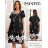 imageEkouaer House Dresses for Women with Pockets Button Down Nightgowns Plus Size Moo Moos Mumu Dresses Floral Print S3XLBlack Flower