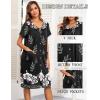 imageEkouaer House Dresses for Women with Pockets Button Down Nightgowns Plus Size Moo Moos Mumu Dresses Floral Print S3XLBlack Flower