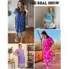 imageEkouaer House Dresses for Women with Pockets Button Down Nightgowns Plus Size Moo Moos Mumu Dresses Floral Print S3XLBlack Flower