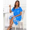 imageEkouaer House Dresses for Women with Pockets Button Down Nightgowns Plus Size Moo Moos Mumu Dresses Floral Print S3XLBlue Flower