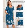 imageEkouaer House Dresses for Women with Pockets Button Down Nightgowns Plus Size Moo Moos Mumu Dresses Floral Print S3XLBlue Green Flower