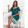 imageEkouaer House Dresses for Women with Pockets Button Down Nightgowns Plus Size Moo Moos Mumu Dresses Floral Print S3XLDeep Green Flower