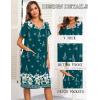 imageEkouaer House Dresses for Women with Pockets Button Down Nightgowns Plus Size Moo Moos Mumu Dresses Floral Print S3XLDeep Green Flower