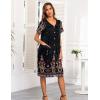 imageEkouaer House Dresses for Women with Pockets Button Down Nightgowns Plus Size Moo Moos Mumu Dresses Floral Print S3XLEthnic Black