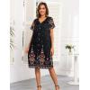 imageEkouaer House Dresses for Women with Pockets Button Down Nightgowns Plus Size Moo Moos Mumu Dresses Floral Print S3XLEthnic Black