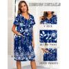 imageEkouaer House Dresses for Women with Pockets Button Down Nightgowns Plus Size Moo Moos Mumu Dresses Floral Print S3XLEthnic Navy