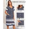 imageEkouaer House Dresses for Women with Pockets Button Down Nightgowns Plus Size Moo Moos Mumu Dresses Floral Print S3XLEthnic Navy Blue