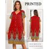 imageEkouaer House Dresses for Women with Pockets Button Down Nightgowns Plus Size Moo Moos Mumu Dresses Floral Print S3XLEthnic Red