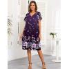 imageEkouaer House Dresses for Women with Pockets Button Down Nightgowns Plus Size Moo Moos Mumu Dresses Floral Print S3XLFlower Purple