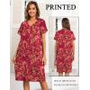 imageEkouaer House Dresses for Women with Pockets Button Down Nightgowns Plus Size Moo Moos Mumu Dresses Floral Print S3XLFlower Red