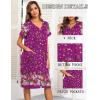 imageEkouaer House Dresses for Women with Pockets Button Down Nightgowns Plus Size Moo Moos Mumu Dresses Floral Print S3XLFlower Rose Red