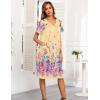 imageEkouaer House Dresses for Women with Pockets Button Down Nightgowns Plus Size Moo Moos Mumu Dresses Floral Print S3XLFlower Yellow