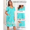 imageEkouaer House Dresses for Women with Pockets Button Down Nightgowns Plus Size Moo Moos Mumu Dresses Floral Print S3XLLight Green Flower