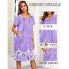imageEkouaer House Dresses for Women with Pockets Button Down Nightgowns Plus Size Moo Moos Mumu Dresses Floral Print S3XLLilac Flower