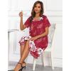 imageEkouaer House Dresses for Women with Pockets Button Down Nightgowns Plus Size Moo Moos Mumu Dresses Floral Print S3XLRed Flower