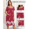 imageEkouaer House Dresses for Women with Pockets Button Down Nightgowns Plus Size Moo Moos Mumu Dresses Floral Print S3XLRed Flower