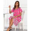 imageEkouaer House Dresses for Women with Pockets Button Down Nightgowns Plus Size Moo Moos Mumu Dresses Floral Print S3XLWhite Butterflies