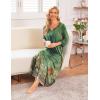 imageEkouaer Long Nightgown for Women 34 Sleeves Nightshirt Maxi Sleep Dress Plus Size Loungewear Full Length SleepwearGreen Floral