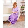 imageEkouaer Long Nightgown for Women 34 Sleeves Nightshirt Maxi Sleep Dress Plus Size Loungewear Full Length SleepwearLight Purple Flower