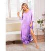 imageEkouaer Long Nightgown for Women 34 Sleeves Nightshirt Maxi Sleep Dress Plus Size Loungewear Full Length SleepwearLight Purple Flower