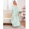 imageEkouaer Long Nightgown for Women 34 Sleeves Nightshirt Maxi Sleep Dress Plus Size Loungewear Full Length SleepwearLittle Daisy