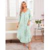 imageEkouaer Long Nightgown for Women 34 Sleeves Nightshirt Maxi Sleep Dress Plus Size Loungewear Full Length SleepwearLittle Daisy