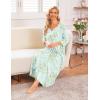 imageEkouaer Long Nightgown for Women 34 Sleeves Nightshirt Maxi Sleep Dress Plus Size Loungewear Full Length SleepwearLittle Daisy