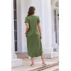 imageEkouaer Long Nightgowns for Women Button Night Gowns Short Sleeve Sleepwear Full Length Sleep Shirts With Pockets S3XLArmy Green