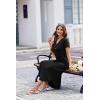 imageEkouaer Long Nightgowns for Women Button Night Gowns Short Sleeve Sleepwear Full Length Sleep Shirts With Pockets S3XLBlack