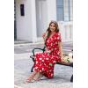 imageEkouaer Long Nightgowns for Women Button Night Gowns Short Sleeve Sleepwear Full Length Sleep Shirts With Pockets S3XLChristmas Elk