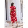 imageEkouaer Long Nightgowns for Women Button Night Gowns Short Sleeve Sleepwear Full Length Sleep Shirts With Pockets S3XLChristmas Elk
