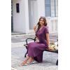 imageEkouaer Long Nightgowns for Women Button Night Gowns Short Sleeve Sleepwear Full Length Sleep Shirts With Pockets S3XLEggplant Purple