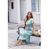 imageEkouaer Long Nightgowns for Women Button Night Gowns Short Sleeve Sleepwear Full Length Sleep Shirts With Pockets S3XLFlower Light Blue