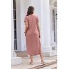 imageEkouaer Long Nightgowns for Women Button Night Gowns Short Sleeve Sleepwear Full Length Sleep Shirts With Pockets S3XLGray Purple Red