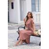 imageEkouaer Long Nightgowns for Women Button Night Gowns Short Sleeve Sleepwear Full Length Sleep Shirts With Pockets S3XLGray Purple Red