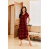 imageEkouaer Long Nightgowns for Women Button Night Gowns Short Sleeve Sleepwear Full Length Sleep Shirts With Pockets S3XLGrid