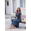 imageEkouaer Long Nightgowns for Women Button Night Gowns Short Sleeve Sleepwear Full Length Sleep Shirts With Pockets S3XLNavy