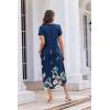 imageEkouaer Long Nightgowns for Women Button Night Gowns Short Sleeve Sleepwear Full Length Sleep Shirts With Pockets S3XLRed Flower