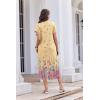 imageEkouaer Long Nightgowns for Women Button Night Gowns Short Sleeve Sleepwear Full Length Sleep Shirts With Pockets S3XLRose Red Flower