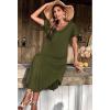 imageEkouaer Long Nightgowns for Women Short Sleeve House Dress with Pockets V Neck Sleepshirts Side Split Sleepwear S4XLArmy Green
